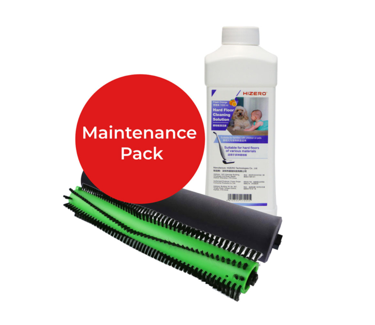 HIZERO Maintenance Pack - Cleaning roller, Brush roller & Solution 1L